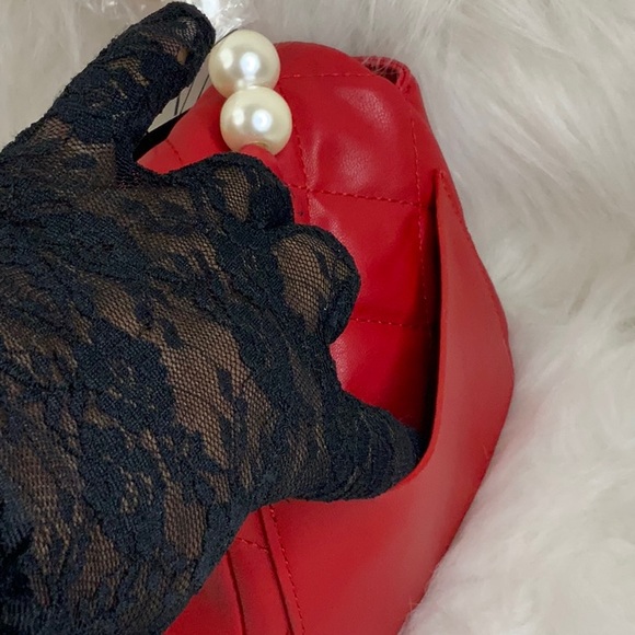 Badgley Mischka Red Quilted Handbag (NWT) - Picture 8 of 12